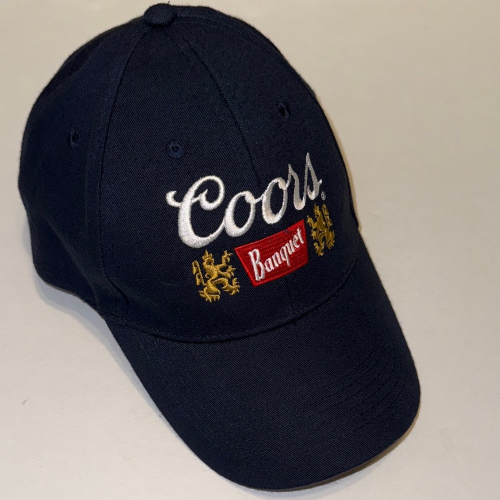 Coors Banquet Beer Snapback Ball Cap Hat Embroidered Navy Blue New